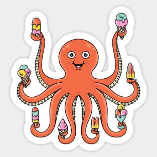 Octopus Ice cream Sticker